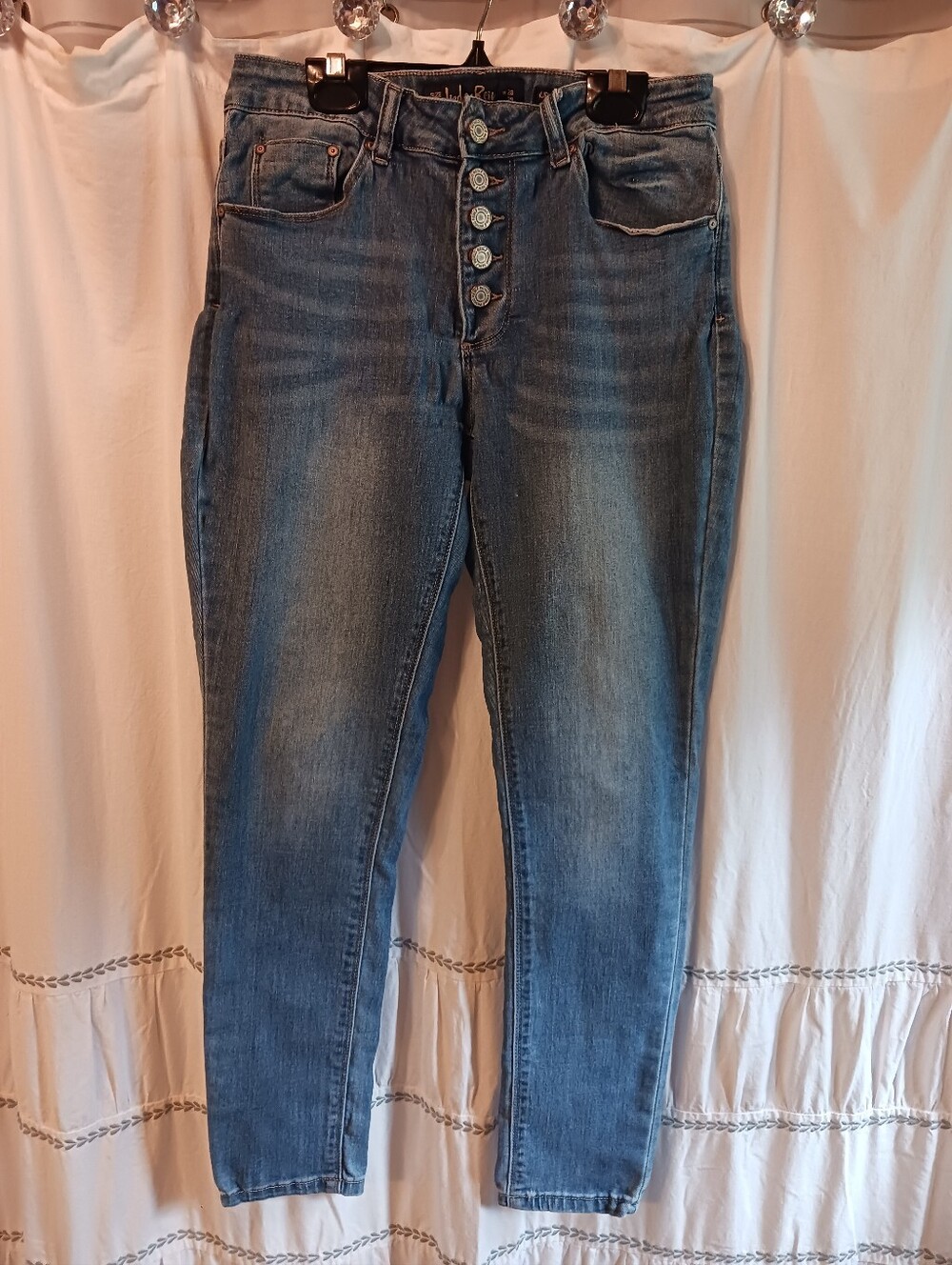 Indigo Rein Womens 9 Blue Jeans Curvy Stretch Button Fly Skinny Denim